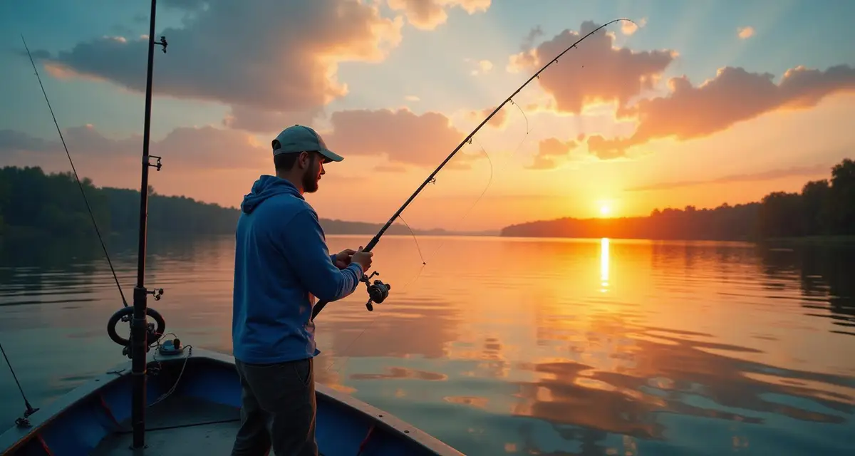 Sportvisser aan het water in Nederland